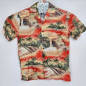 Vintage Kalaheo Shirt Mens Small Hawaiian Button Up Islands AOP Tiki Ki